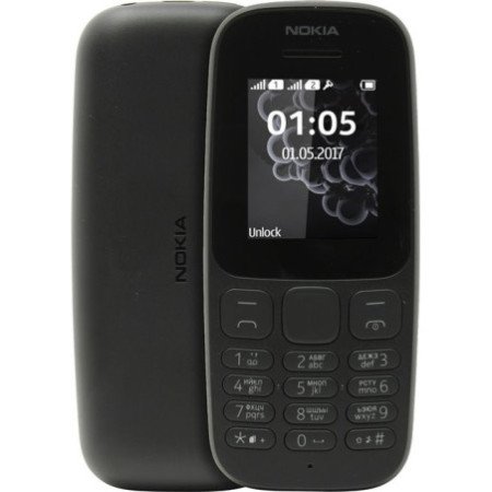 Telemóvel nokia 105 ta-1174 preto 1.7" display, led torch dual sim