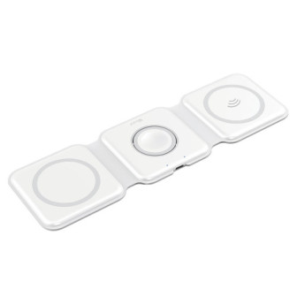 Carregador Wireless Oem 3 Em 1 9v 2.22a 24w Branco Type-C Magnetico