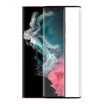 Pelicula de vidro 5d completa curvado samsung galaxy s22 ultra 6.8" preto