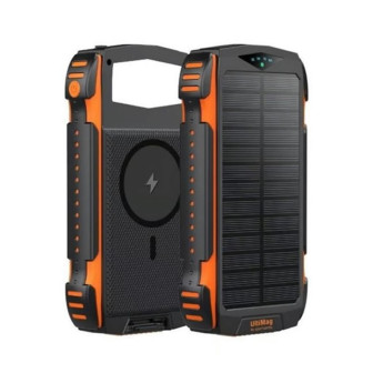 Power Bank 4smarts Titanpack Ultimag Preto 20000mah 5v/3a Usb-C/Usb-A/Micro Usb/Lightning Com Painel Solar E Lanterna