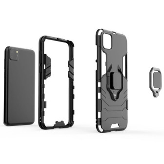 Capa Silicone Anti-Choque Armor Carbon Huawei Y5p Preto Ring Armor Case Capa Silicone Anti-Choque Armor Carbon Huawei Y5p Preto Ring Armor Case
