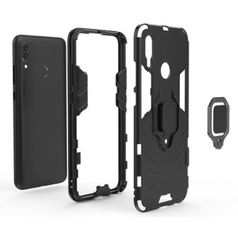 Capa Silicone Anti-Choque Armor Carbon Huawei P Smart 2019 Preto Ring Armor Case
