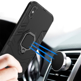 Tpu Silicone Case With Magnetic Finger Ring Samsung Galaxy A02S Black Ring Armor Case