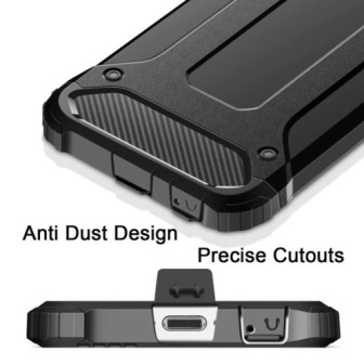 Capa Silicone Anti-Choque Armor Carbon Samsung Galaxy A32 5g A326 Preto Com Protetor De Câmera