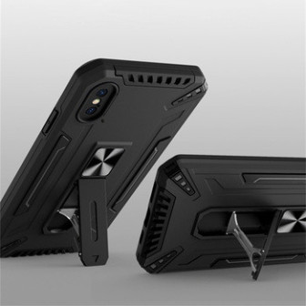 Capa Silicone Anti-Choque Armor Carbon Samsung Galaxy A22 4g A225 Preto Kickstand
