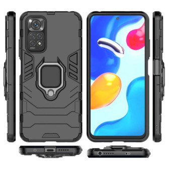 Xiaomi Redmi Note 11/Note 11s Black Ring Armor Armor Carbon Anti-Shock Silicone Case
