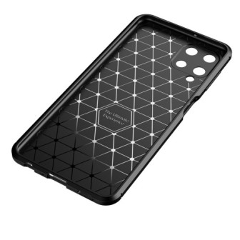 Capa Silicone Gel Carbon Samsung Galaxy A22 4g/M22 4g Preto Auto Focus Vennus Com Protetor De Câmera