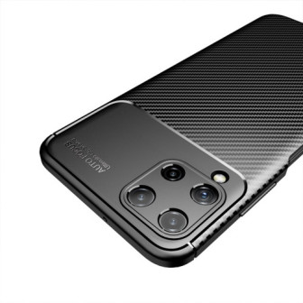 Capa Silicone Gel Carbon Samsung Galaxy A22 4g/M22 4g Preto Auto Focus Vennus Com Protetor De Câmera