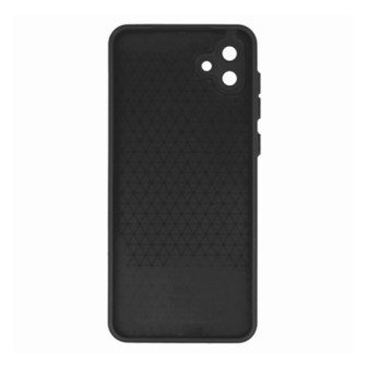 Samsung Galaxy A04 Black Leather Cushioned Silicone Case With Camera Protector D2
