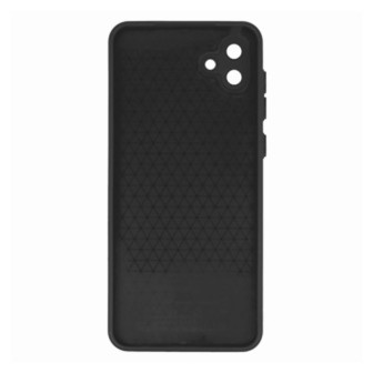 Samsung Galaxy A04 Black Leather Cushioned Silicone Case With Camera Protector D3
