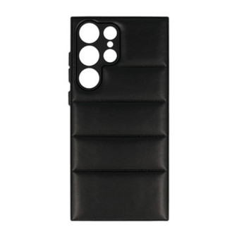 Samsung Galaxy S23 Ultra Black Leather Cushioned Silicone Case With Camera Protector D2