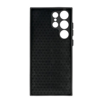 Samsung Galaxy S23 Ultra Black Leather Cushioned Silicone Case With Camera Protector D3