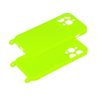 Apple Iphone 15 Pro Max Lime Silicone Case With Camera Protector And String