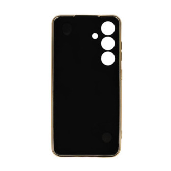 Capa Silicone Gel Samsung Galaxy S24 Plus Preto Com Protetor De Câmera E Corrente Design 3