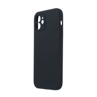 Capa Silicone Apple Iphone 12 Preto Com Protetor De Câmera