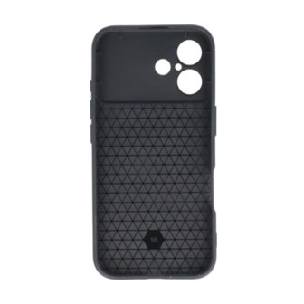 Apple Iphone 16 Plus Black Finger Ring TPU Silicone Case With Camera Protector And Sliding Window