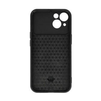 Apple Iphone 15 Black Finger Ring TPU Silicone Case With Camera Protector And Sliding Window