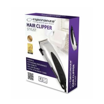Máquina De Cabelo Esperanza Ebc003 Cinza Max Power 10w