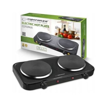 Esperanza EKH010K Black Electric Stove 1000W+1000W 2 Plates