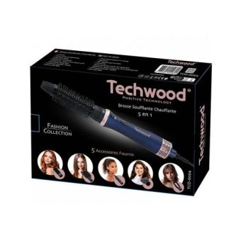 Escova Alisadora De Cabelo Techwood Tco-6094 Azul 600/700w Com 5 Acessórios