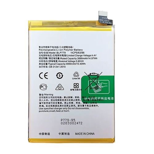Oppo Reno4 Z/Reno4 Lite/Reno4 F/A93/A92s/F17 Pro/BLP779 4000mAh Battery