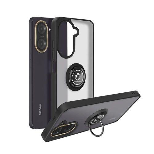 Xiaomi Redmi A5 Black TPU Silicone Case With Magnetic Finger Ring