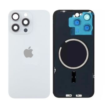 Apple Iphone 15 Pro Max White Titanium Back Cover With Camera Lens