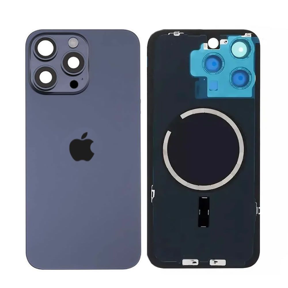 Apple Iphone 15 Pro Max Blue Titanium Back Cover With Camera Lens