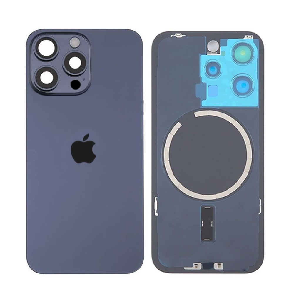 Tampa Traseira Apple Iphone 15 Pro Titânio Azul Com Lente de Câmera Tampa Traseira Apple Iphone 15 Pro Titânio Azul Com Lente de Câmera