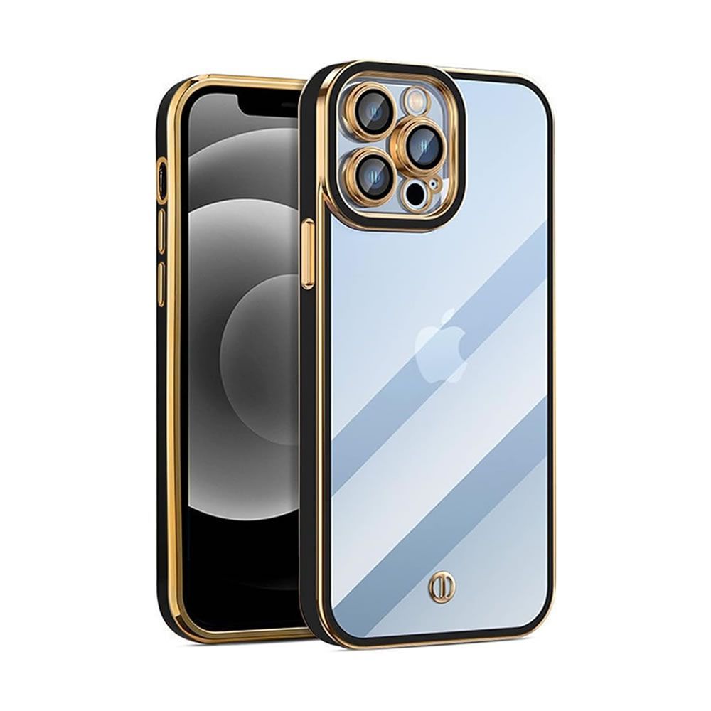 Capa Silicone Gel Bumper Apple Iphone 15 Pro Preto Com Protetor De Câmera