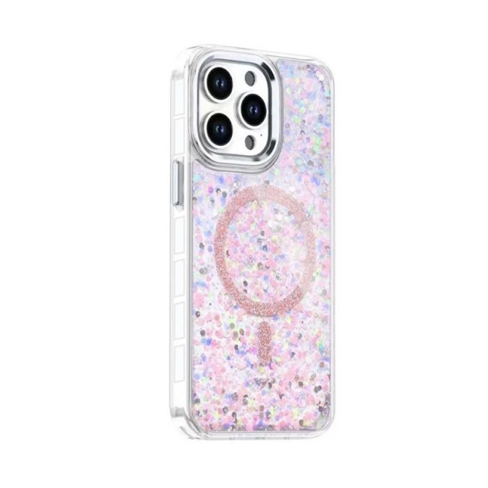 Apple iPhone 16 Pro Max Pink Glitter MagSafe Hard Silicone Case Apple iPhone 16 Pro Max Pink Glitter MagSafe Hard Silicone Case
