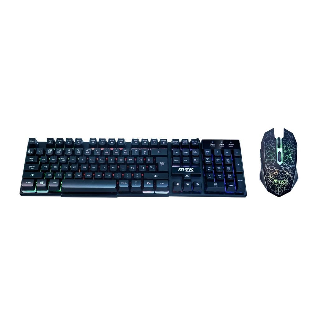 Teclado E Rato Gaming MTK K3423 Preto Mecânico Com Luz LED Teclado E Rato Gaming MTK K3423 Preto Mecânico Com Luz LED