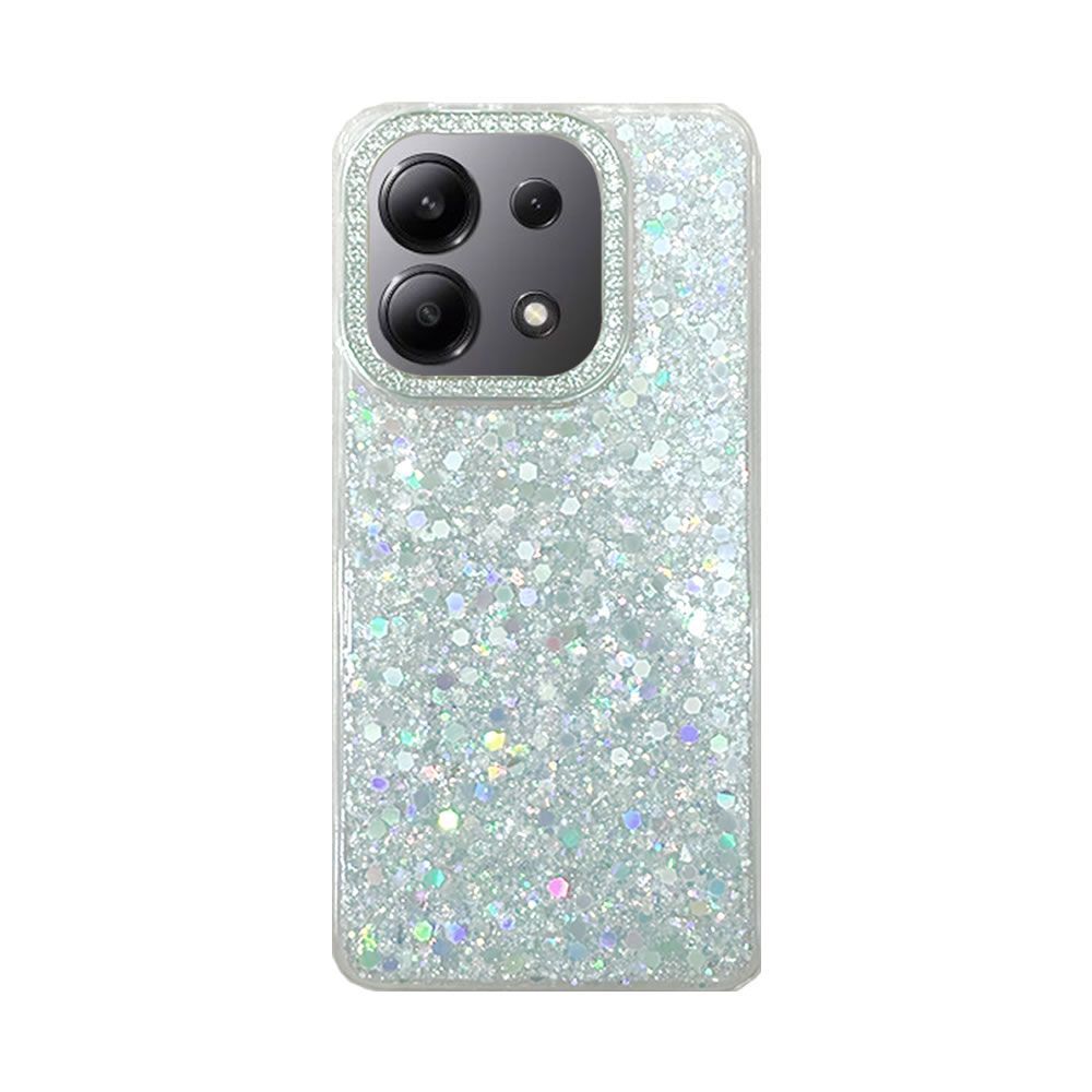 Xiaomi Redmi Note 13 4G Silver Glitter Hard Silicone Case Xiaomi Redmi Note 13 4G Silver Glitter Hard Silicone Case