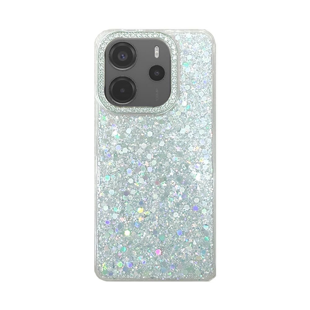 Xiaomi Redmi Note 14 4G Silver Glitter Hard Silicone Case Xiaomi Redmi Note 14 4G Silver Glitter Hard Silicone Case