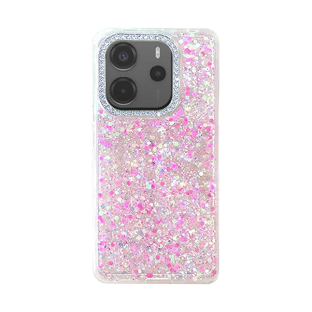 Xiaomi Redmi Note 14 4G Pink Glitter Hard Silicone Case Xiaomi Redmi Note 14 4G Pink Glitter Hard Silicone Case