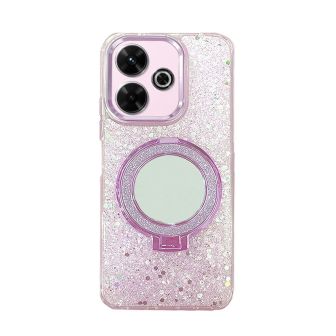 Capa Silicone Dura Xiaomi Redmi 13 4G/5G Rosa Brilhantes Com Anel De Dedo E Espelho Capa Silicone Dura Xiaomi Redmi 13 4G/5G Rosa Brilhantes Com Anel De Dedo E Espelho
