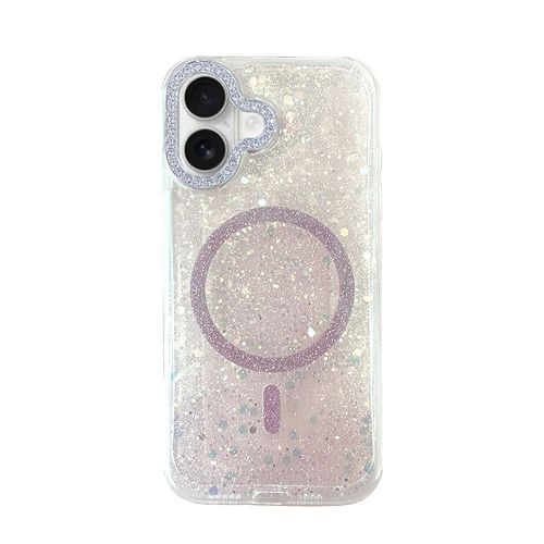 Apple iPhone 16 Pink Glitter MagSafe Hard Silicone Case