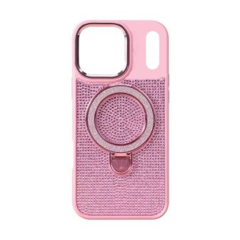 Apple iPhone 17 Pro Max Pink Glitter Silicone Case With Stand Apple iPhone 17 Pro Max Pink Glitter Silicone Case With Stand