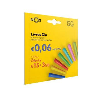 Cartão sim nos livres dia com o tarifario inclui oferta de 2.50€ saldo
