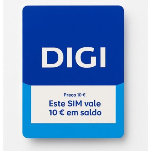 Cartão SIM DIGI Pré-Pago OEM 10€ Saldo