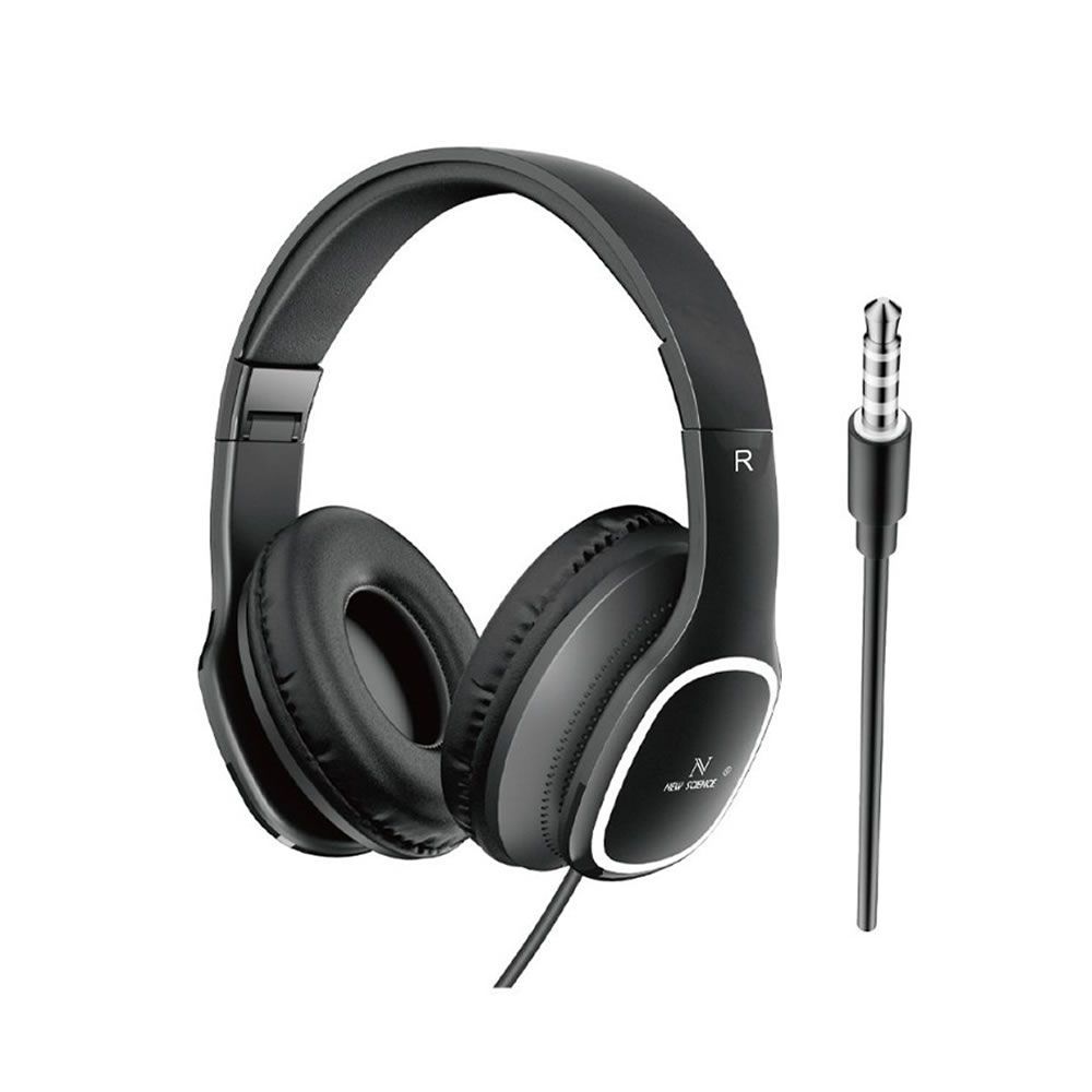 New Science A-623 Black Headphones With 3.5mm Jack Cable