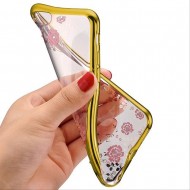 Capa Com Flor Desenho Xiaomi Mi Note 10 Dourado