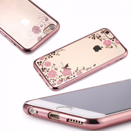 Capa Silicone Gel Com Desenho Flor Samsung Galaxy A20/A30 Rosa