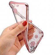 Capa Com Flor Desenho Xiaomi Redmi 8a Rosado Dourado