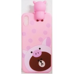 Cover Silicone With Doll 3d For Apple Iphone Xs Max (6.5) Pink