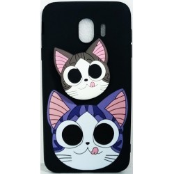 Cover Silicone With Doll 3d For Samsung Galaxy J4 2018 Black