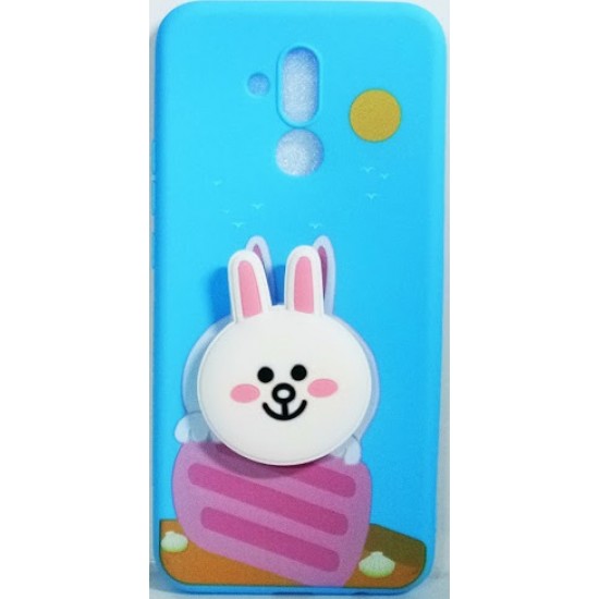 Cover Silicone With Doll 3d For Huawei Mate 20 Lite Blue