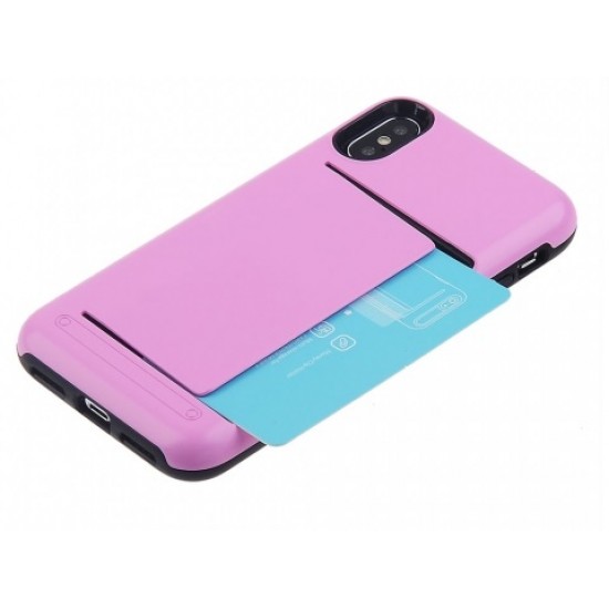 Cover Professional With Card Holder For Iphone Xs Max Pink