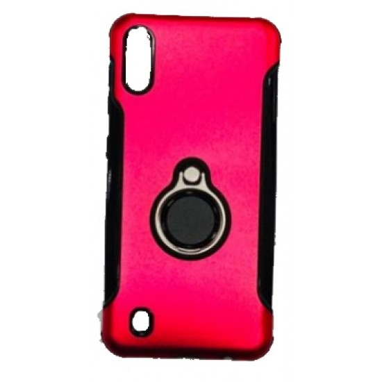 Silicone Case With Metal And Finger Ring Samsung Galaxy M10 Red