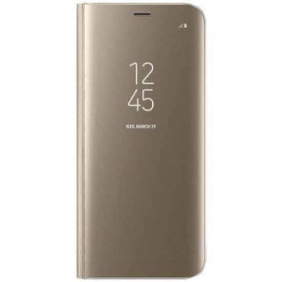 Capa Flip Cover Clear View Samsung Galaxy A40 Dourado